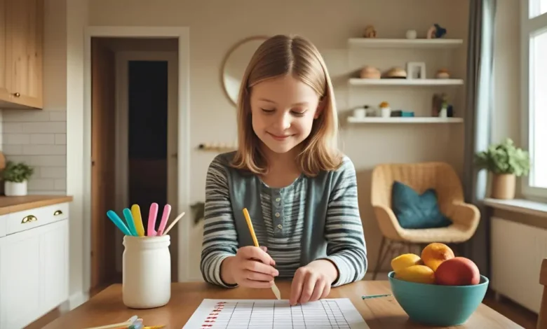 Dutch foster family preparing home for new child, checklist on kitchen table, calm warm home setting, child’s room in background, welcoming atmosphere, natural light